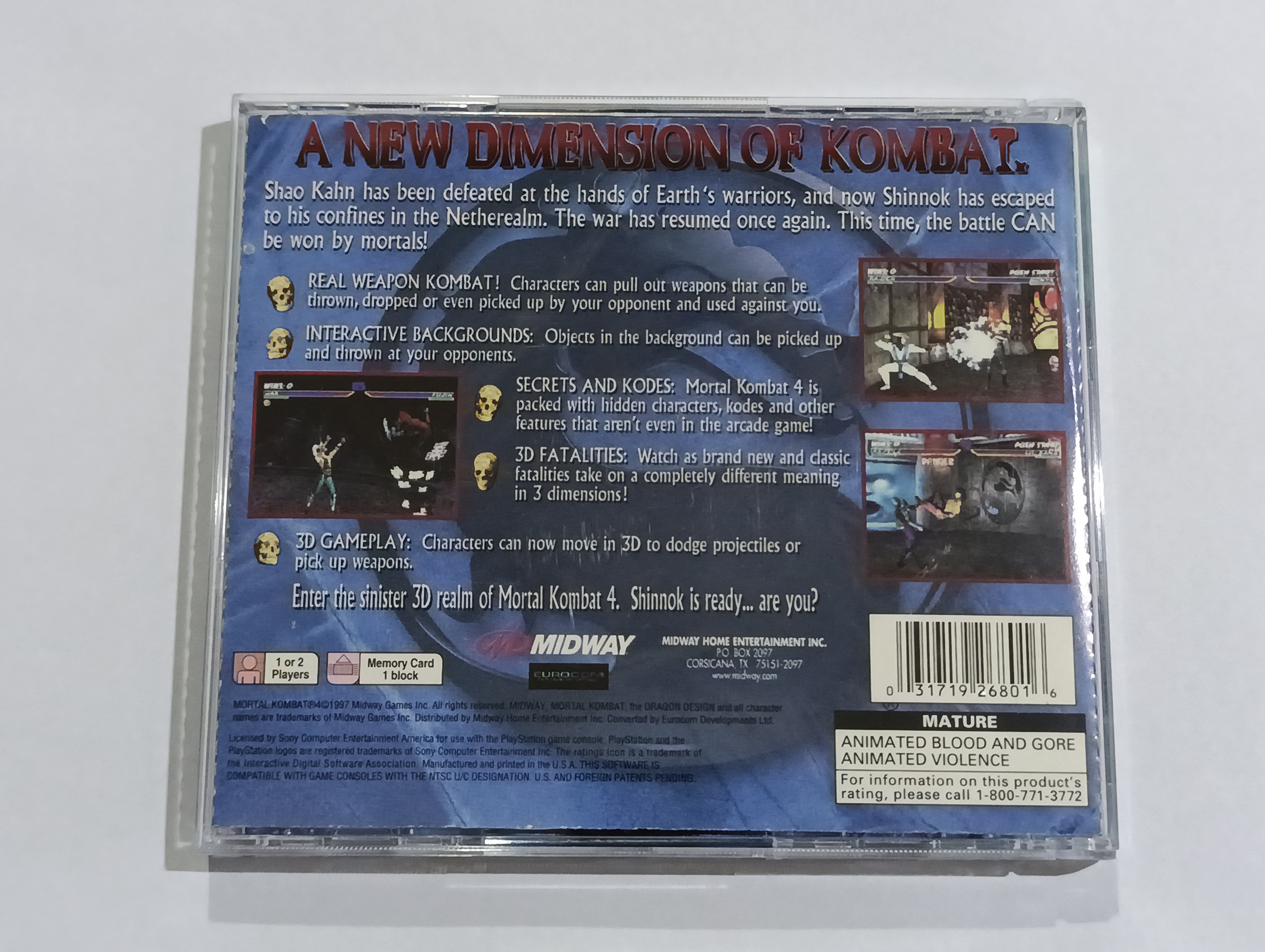 Mortal Kombat 4 p/ PS1 Original Usado - Imagem 3