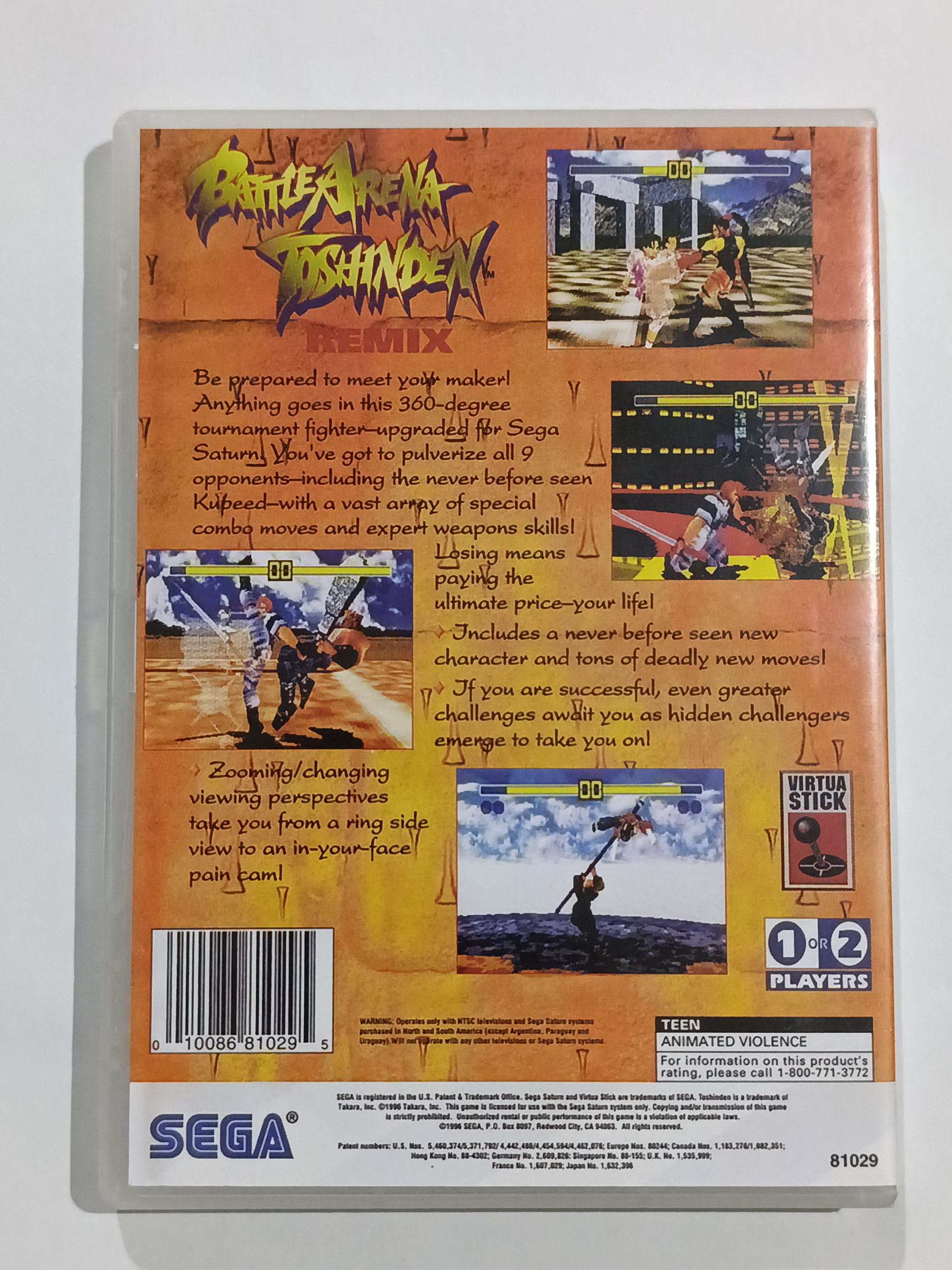 Battle Arena Toshinden Remix p/ Sega Saturn Original Usado - Imagem 3