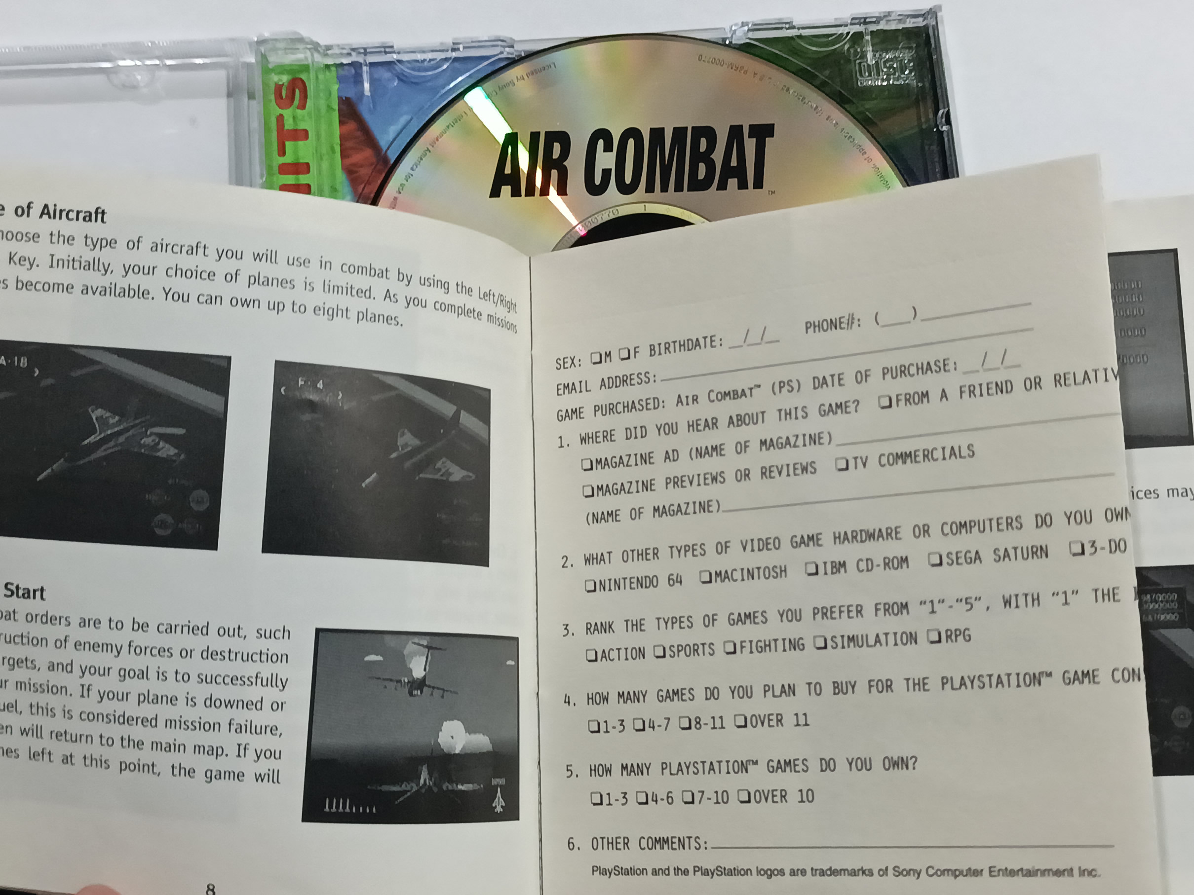 Air Combat p/ PS1 Original Usado - Imagem 5