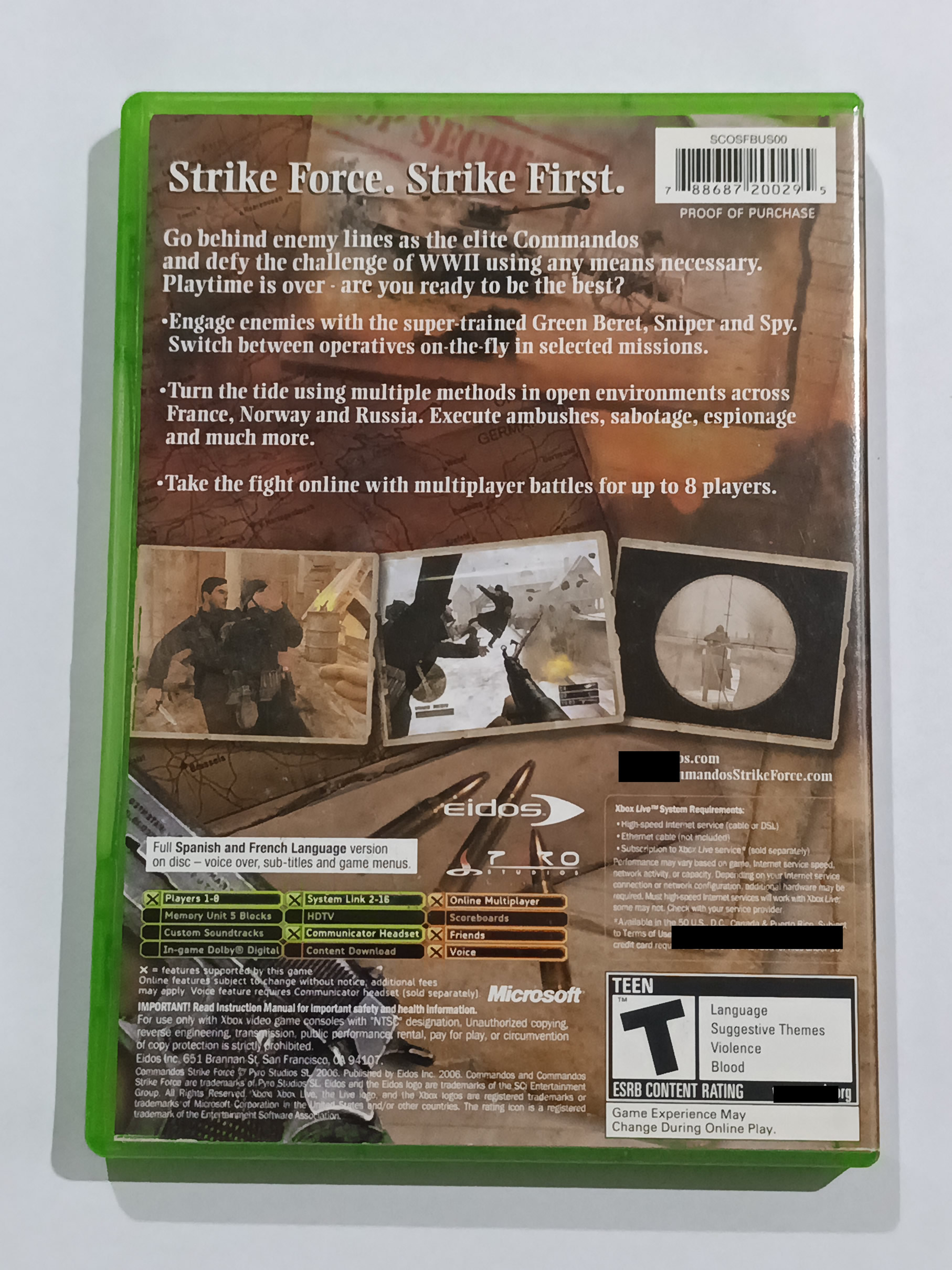 Commandos Strike Force p/ Xbox Clássico Original Usado - Imagem 3