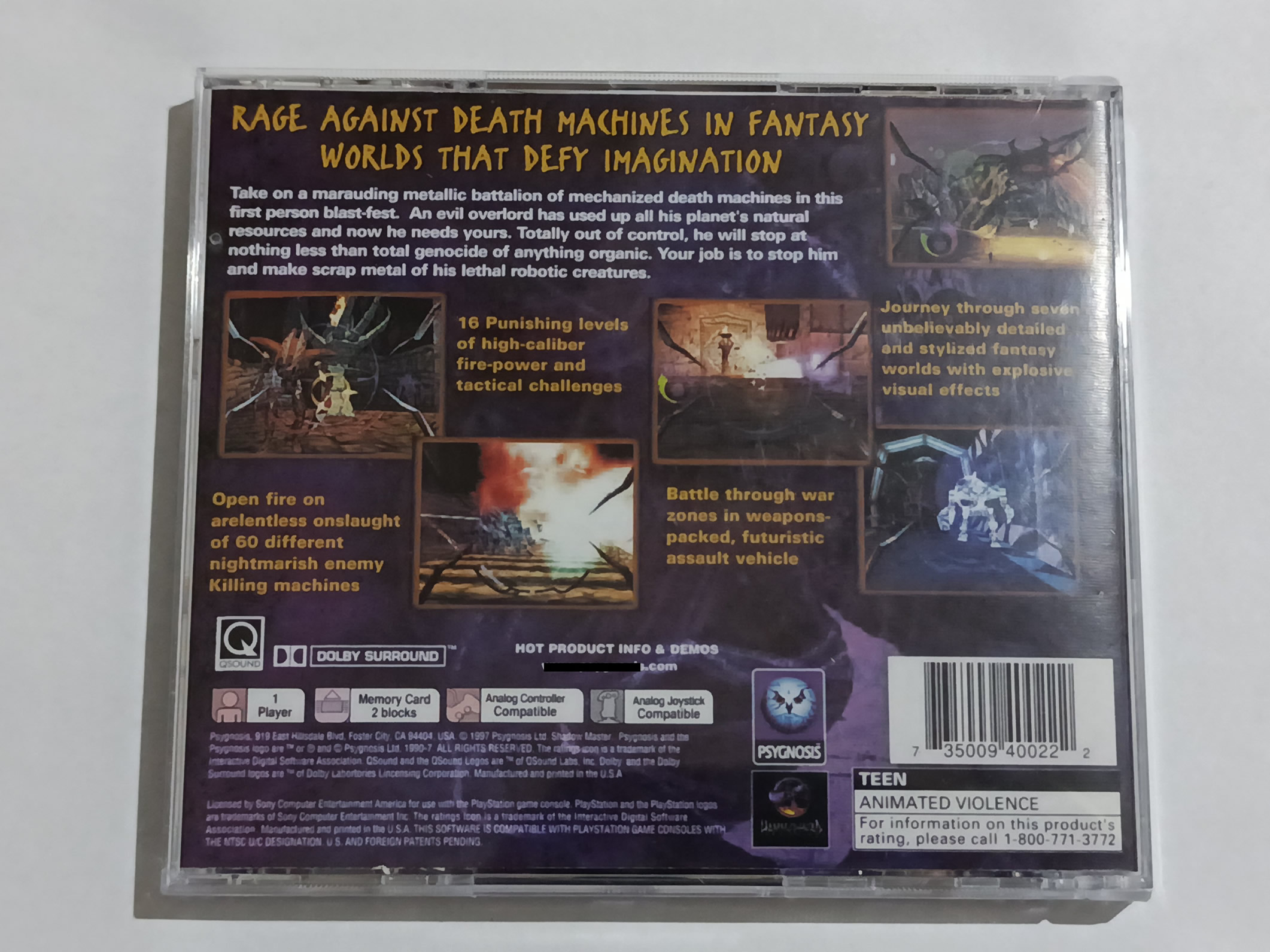 Shadow Master p/ PS1 Original Usado - Imagem 3